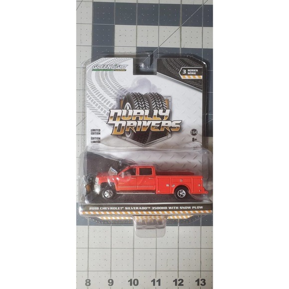Greenlight 2018 Chevrolet Silverado 3500 HD with Utility Body and Snowplow - Picture 1 of 2